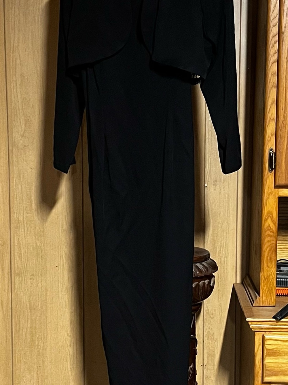 Scott McClintock Black Sleeveless Maxi Dress With Cropped Jacket Size 10